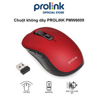 Chuột không dây PROLiNK PMW6009 độ nhạy cao, tiết kiệm pin dành cho PC, Macbook, Laptop - Hàng chính hãng - Màu Đỏ