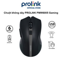 Chuột không dây PROLiNK PMW6005 kiểu dáng Gaming, tiết kiệm pin, độ nhạy cao dành cho PC, Laptop - Hàng chính hãng - Than chì