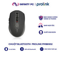 Chuột không dây PROLiNK PMB8502 thiết kế thời trang, chống ồn, kết nối Bluetooth 5.2 và Wireless 2.4G, bảo hành 1 năm