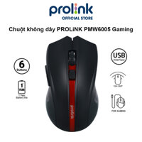 Chuột không dây PROLiNK PMW6005 kiểu dáng Gaming, tiết kiệm pin, độ nhạy cao dành cho PC, Laptop - Hàng chính hãng - Màu đỏ