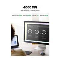 Chuột không dây Ultra Silent 2.4Ghz, chuột công thái học 5 cấp độ 4000DPI Ugreen 15063 cao cấp (kèm pin). BH 12 Tháng