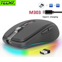 Chuột Led Không Dây M303 Đa kết nối Bluetooth 5.0 + Usb 2.4G Pin sạc TypeC chống ồn nhỏ gọn