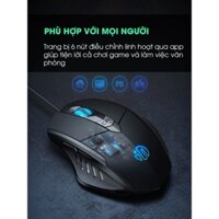 Chuột máy tính gaming chơi game TEKKIN INPHIC W1 PRO bản có dây tắt âm silent 7200 DPI Led RGB - Chính hãng