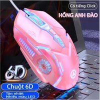 Chuột máy tính Gaming Coputa Chuột chơi game laptop có dây G5 LED RGB - Màu hồng
