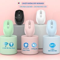 Chuột máy tính không dây cute Morandi PN bluetooth + USB wireless sạc pin mini bền đẹp không tiếng ồn cho macbook laptop