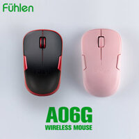 Chuột máy tính không dây Wired mouse Fuhlen A06 màu Đen Hồng tặng kèm pin- Hàng chính hãng - Đen