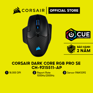 Chuột máy tính - Mouse Corsair Dark Core Wireless RGB Pro SE