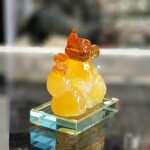 Chuột ngọc vàng cam đế thuỷ tinh TM036