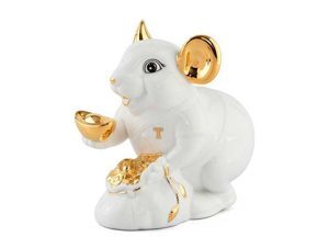Chuột Phú 20 cm – Trang trí vàng 24K