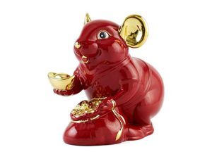 Chuột Phú 20 cm – Trang trí vàng 24K