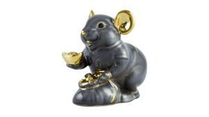 Chuột Phú 8cm – Trang trí vàng 24K