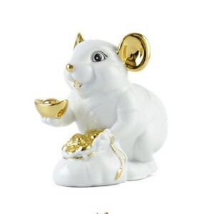 Chuột Phú 8cm – Trang trí vàng 24K