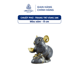 Chuột Phú 8cm – Trang trí vàng 24K