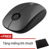 Chuột quang không dây Forter V189 V111 (Đen) + Tặng miếng lót chuột