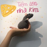chuột Ratatouille móc khóa thú bông bằng len siêu đáng yêu