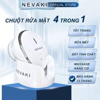 Chuột rửa mặt 4 trong 1 NEVAKI, máy tẩy trang rửa mặt đẩy tinh chất và massage nâng cơ - Bảo hành 1 năm