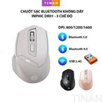 Chuột Sạc Không Dây Inphic DR01, 3 Chế Độ Kết Nối Đa Thiết Bị Cho Máy Tính Bảng, Laptop. Bluetooth + 2.4G