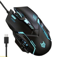 Chuột USB C Doublebuy với 6 nút có đèn nền có thể điều chỉnh độ nhạy 3600DPI cho PC Windows