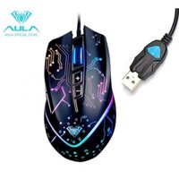 Chuột Vi Tính Gaming Có Dây (USB) AULA MS9010 LED RGB - Thiết Kế Siêu Ngầu, Hỗ Trợ DPI Lên Đến 5000 DPI