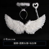 Chụp ảnh thiên thần trẻ em gái cánh lông vũ phụ kiện trang trí đạo cụ trắng trình diễn sàn catwalk