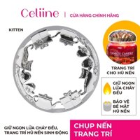 Chụp nến trang trí - Matte Silver Kitten
