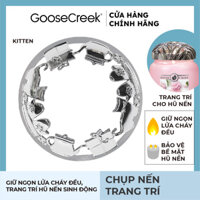 Chụp nến trang trí  - Matte Silver Kitten