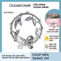 Chụp nến trang trí  - Matte Silver Butterfly