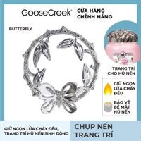 Chụp nến trang trí - Matte Silver Butterfly