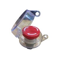 Chụp nhựa bảo vệ nút nhấn, công tắc dừng khẩn (55x37x22mm) màu trong + Nhấn khẩn MRE-RR1R (1NO+1NC)