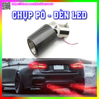 Chụp ống xả ô tô, chụp pô đèn Led vân Carbon trang trí ô tô