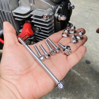 (CHUYÊN ỐC KIỂU XE MÁY) Bộ 10 chi tiết ốc SALAYA và tán SALAYA mẫu THÁI gắn đầu lòng xe WAVE, DREAM, trang trí xe sáng