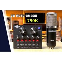 (Chuyên Sỉ) Bộ Karaoke Livestream V8 bản tiếng Anh -Autotune ,Mic BM900