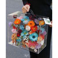 (Chuyên sỉ)Hộp Hoa Mica Trong Suốt - Hộp Quà Tết Trong Suốt - Hộp Hoa Vali Mica - Hộp Mica TRong Suốt Đựng Hoa