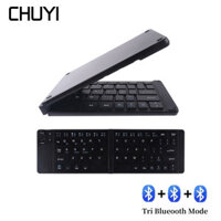 Chuyi 3 Chế Độ Bàn Phím Không Dây Bluetooth Di Động Type-C Sạc Văn Phòng Mini Siêu Mỏng Cho Máy Tính Laptop Máy Tính Bảng
