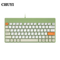 CHUYI  Bàn Phím Mini Có Dây Không Gây Tiếng Ồn Dùng Để Chơi Game Máy Tính / Laptop