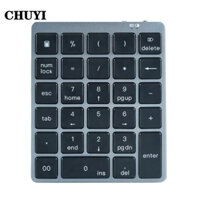 CHUYI Bàn Phím Số 28 Phím Không Dây Bluetooth 3.0 Bằng Hợp Kim Nhôm Nhỏ Gọn Có Thể Sạc Lại