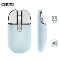 CHUYI Chuột Không Dây 2.4Ghz Type-C Siêu Mỏng Có Thể Sạc Lại Cho Laptop Ipad Notebook Pc