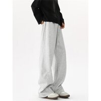 Chuyuchuyi Quần nỉ thẳng màu xám thoải mái và sành điệu cho nam mặc mùa xuân