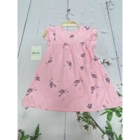 [Cian Dress] Váy thiết kế Doonie dáng babydoll cánh tiên màu hồng phấn họa tiết hoa nhí cho bé gái - ẢNH THẬT