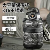 cica tấn xô tấn phích cốc dung tích lớn bé trai mô hình thép không gỉ 316 ngoài trời ấm đun nước bụng lớn cốc bình đựng nước thủy tinh bình lock and lock 1l