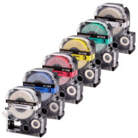 CIDY 1Roll 9/12/18/24mm 3D Embossing PVC Label Tape Compatible Epson/KingJim Label Cassette Business Office Printer Supp