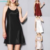 Ciling Nữ Satin Váy Ngủ Nữ Mini Váy Ngủ Sen Viền Đầm Phụ Kiện