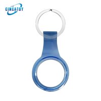 CINCATDY Bao Case Vỏ Bảo Vệ Silicone TPU Trong Suốt Keychain cho Apple AirTag - Blue