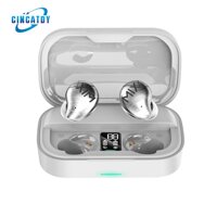 CINCATDY Tai Nghe Bluetooth V5.0 Earbuds Dock Sạc có Led Báo Pin Kép SE-10 - Hàng Nhập Khẩu - White