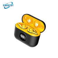 CINCATDY Tai Nghe Bluetooth Earbuds Gaming Headset True Wireless Headphone SE-16 Dock Sạc có Led Báo Pin Kép SE-10 - Black Orange