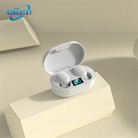 CINCATDY Tai Nghe Bluetooth V5.0 Earbuds Gaming Headphone True Wireless Headset E6S - Hàng Chính Hãng - White
