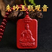 Cinnabar Vòng Cổ Mặt Dây Chuyền Quan Âm Mặt Dây Chuyền 108 Hạt Dây Chuyền Vòng Cổ Mặt Dây Chuyền
