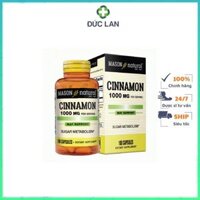 CINNAMON 1000MG CAPSULES - HỖ TRỢ ỔN ĐỊNH ĐƯỜNG HUYẾT - MASON NATURAL - [LỌ 100 VIÊN]