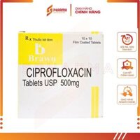 Ciprofloxacin 500mg – Hỗ trợ nhiễm trùng có biến chứng và không biến chứng – Brawn [Ấn Độ] – 1 viên