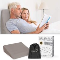 Circa Air Inflatable Wedge Pillow - with Cover (Medium, 24 x 24 x 8 inches) Wedge Pillow for Sleeping and Acid Reflux. Great Reading Pillow for Bed...